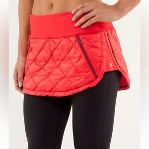 Lululemon Athletica Red Quilted Mini Skirt